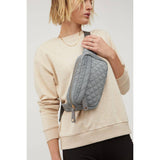 Teo Quilted Nylon Fanny Pack Belt Bag Sling Bag Carbon Grey