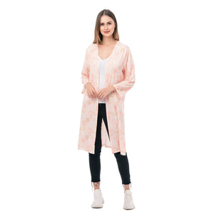 Blush Pink Mosaic Long Boho Kimono Wrap Coverup Large Extra Large