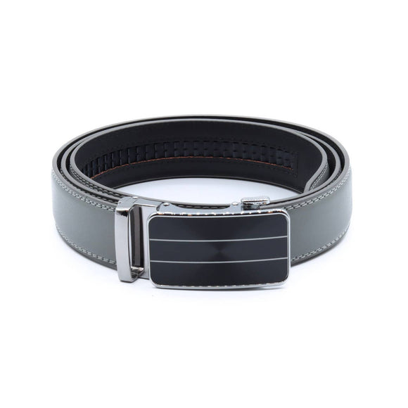 Mens Genuine Leather Sliding Buckle Ratchet Belt Black Multiple Sizes