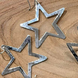 Sterling Silver Open Celestial Star Statement Earrings