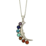 Spiritual Nights Chaka Stone Crescent Celestial Moon Necklace