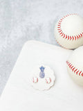 White Red Baseball Enamel Stud Earrings