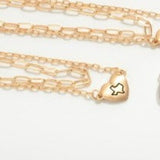 Layered Chain Link Anklet State of Texas Heart Charm
