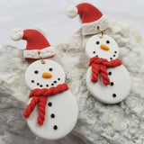 Christmas Snowman Polymer Clay Earrings