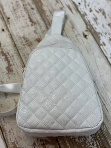 White Quilted Crossbody Sling Bag