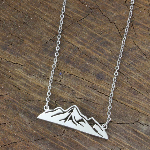 Mountain Peaks Cutout Silver Tone Necklace