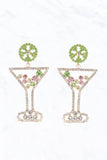 Crystal Martini Glass Statement Earrings