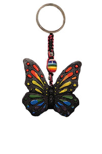 Key Chain Keyring Purse Bag Charm Rainbow Butterfly