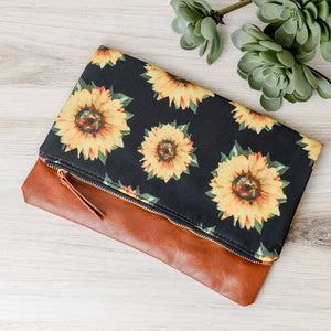 Sunflower Fold Over Clutch