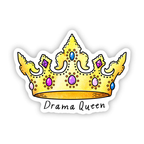 Drama Queen Gold Crown Sticker