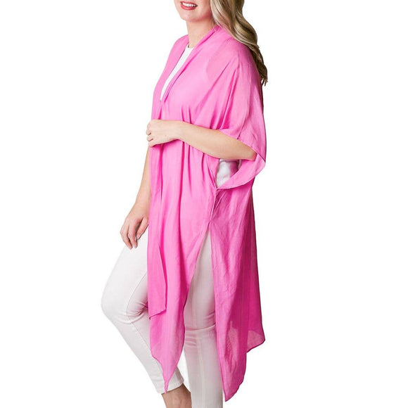 Kari Lightweight Kimono Wrap Shawl Hot Pink