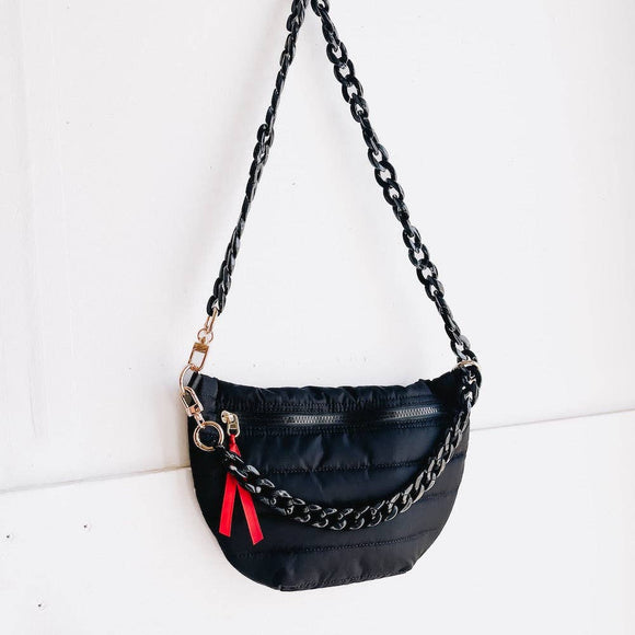Acrylic Detachable Purse Bag Chain Strap Black