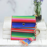 Key Ring Pouch With Tassel and Clip Serape Print