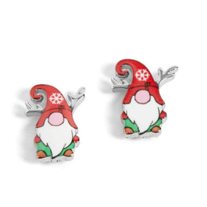 Gnome Christmas Stud Earrings Red Hat
