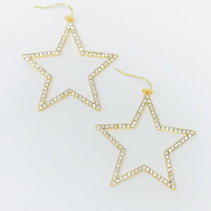 Stellar Sparkling Open Star Earrings
