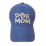 Dog Mom Paw Patch Baseball Cap Hat Denim White