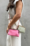 Sue Snap Clasp Wallet Pouch Crossbody Hot Pink Fuchsia