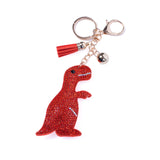 Bling Rhinestone Red Orange TRex Dinosaur Keychain Keyring Bag Charm