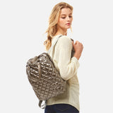 Hematite Silver Quilted Backpack