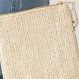 Ivory Knit Envelope Crossbody Bag Purse