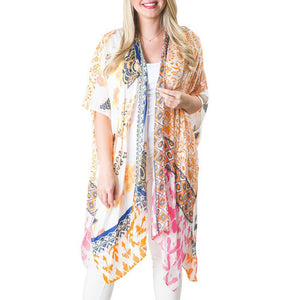 Addie Lightweight Boho Festival Colorful Kimono Cover Up