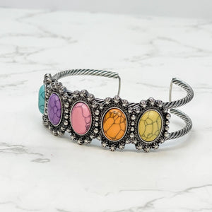 Stone Western Cable Bracelet Rainbow