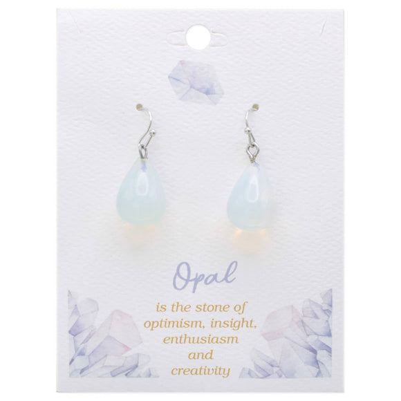 Just a Drop Opal Stone Teardrop Earrings