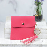 Snap Pouch Key Ring Tassel Hot Pink