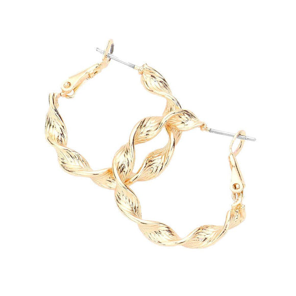 Twisted Metal Hoop Earrings