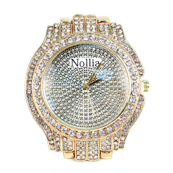 Crystal Gold tone Ladies Dress Watch