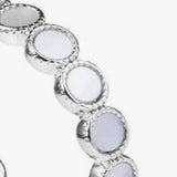 Mother of Pearl Eternity Circles Stackable Layering Ring Silver