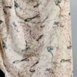Birds in Branches Printed Lightweight Scarf Wrap Pink Green