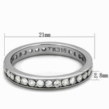 Clear CZ Stainless Steel Band Eternity Ring Size 10