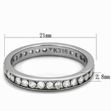 Clear CZ Stainless Steel Band Eternity Ring Size 9