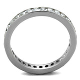 Clear CZ Stainless Steel Band Eternity Ring Size 10