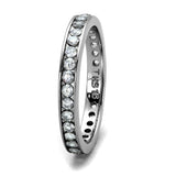 Clear CZ Stainless Steel Band Eternity Ring Size 9