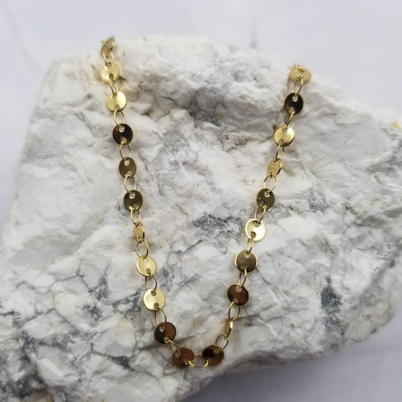 Gold Confetti Link Choker Necklace