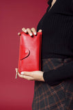 Kyla RFID Snap Closure Wallet Wristlet Red