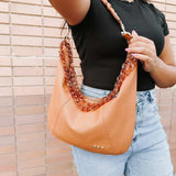 Acrylic Detachable Purse Bag Chain Strap Brown