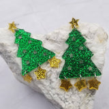 Glitz and Glam Stars Christmas Tree Earring
