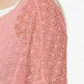 Peach Pink Fringe Crochet Pom Pom Boho Kimono Wrap Coverup