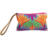 Embroidered Feather Tie Dye Wristlet Colorful