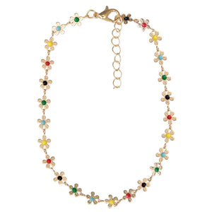 Multicolor Daisy Chain Anklet
