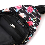 Black Floral Polka Dot Sling Bag