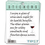 Glass of Wine Funny Sticker, Vinyl sticker, easy peel, water proof