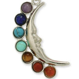 Spiritual Nights Chaka Stone Crescent Celestial Moon Necklace