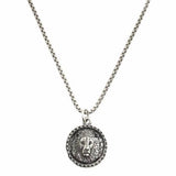 Intrépide Lion Coin Necklace - 20" - Old World Silver