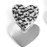 Silver Double Heart Stud Earrings