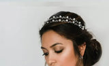 Double Pearl Crystal Headband Prom Bridal Costumes Fairy Festivals Silver