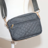 Sophie Quilted Crossbody Gray